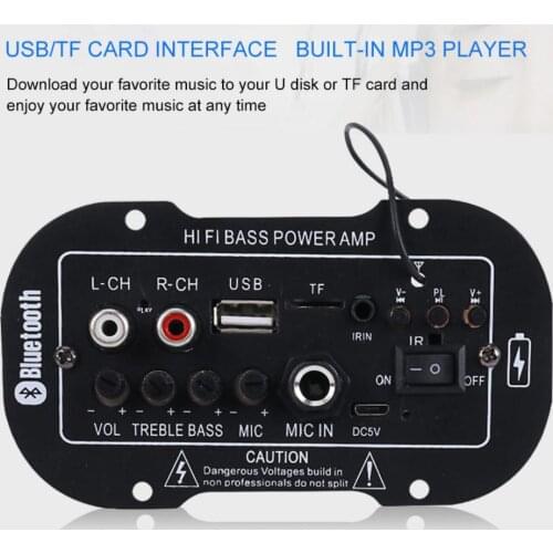 Car Digital Power Amplifier Board Rechargeable 5 Inch5V YS-08 BT Amplifier Adjust Frequency With MIC USB/TF Small Card Interface