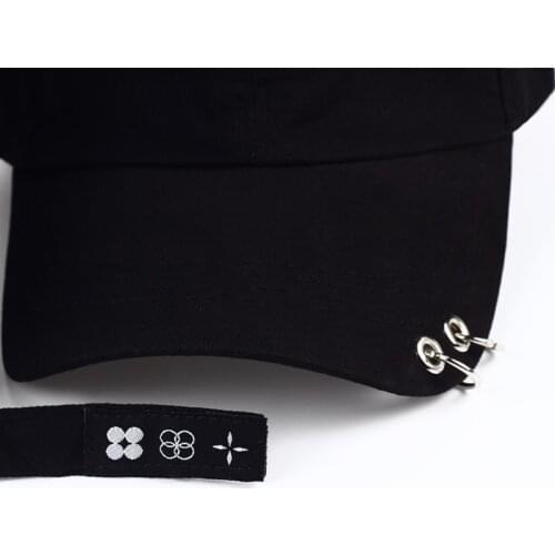 Unisex Mens Womens Solid Color Adjustable Baseball Cap Metal Rings Plain Hat New