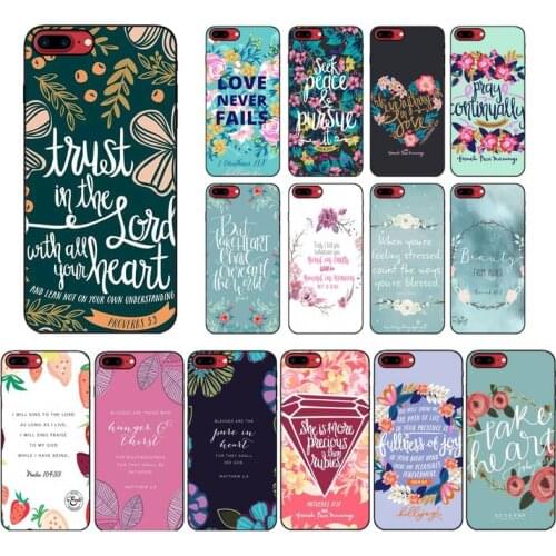 FHNBLJ Bible verse Philippians Jesus Christ Christian Phone Case for iPhone 11 12 pro XS MAX 8 7 6 6S Plus X 5S SE 2020 XR cover