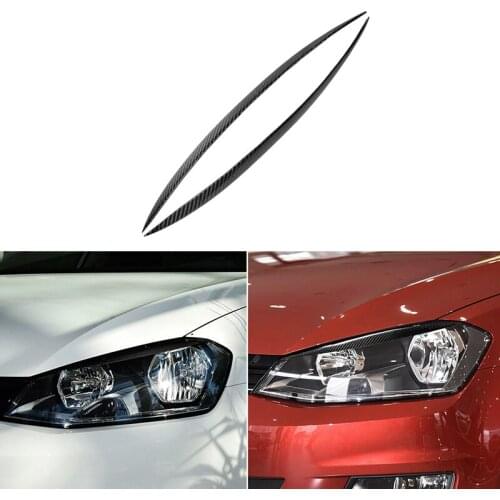 For Volkswagen VW GOLF 7 MK7 GTI MK5 2014-2016 Real Carbon Fiber Headlight Cover Eyebrows Eyelids Car Sticker Trim Protector