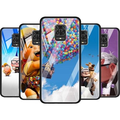 Up Disney movie for Xiaomi Redmi Note 10 Pro Max 10S 9T 9S 9 8T 8 7 Pro 5G Luxury Tempered Glass Phone Case Cover