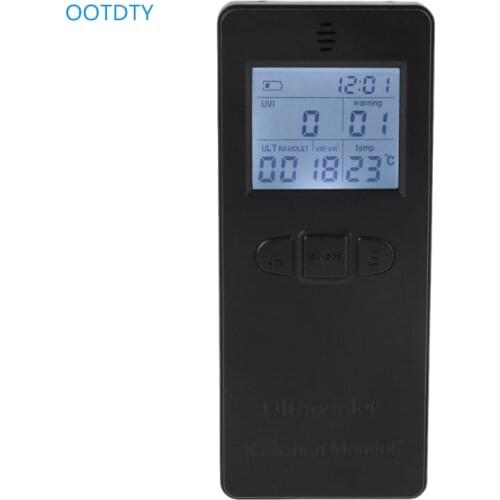 Digital UV Radiometer Ultraviolet Radiation Detector UVI Meter Dosimeter Tester Counter With Temperature display