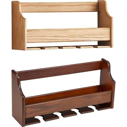 Wood Wine Storage Rack Wall Mount Hanging Bottle Glass Holder Home Office