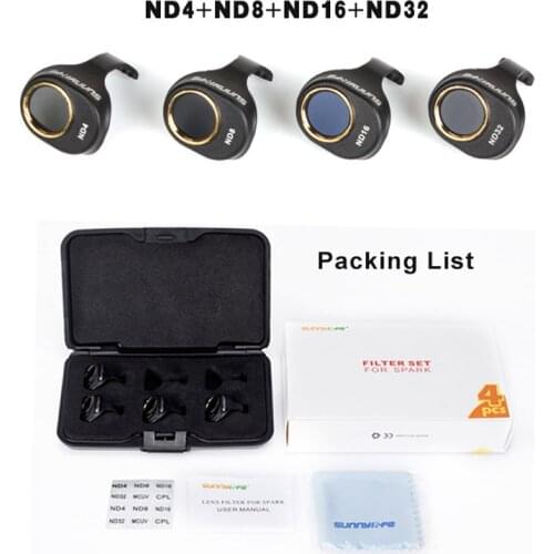DJI Spark lens Filter 4Pcs ND4/8/16/32 Lens Filter Kit For DJI Spark Snap on Filters Set for DJI SPARK Drone Accessories