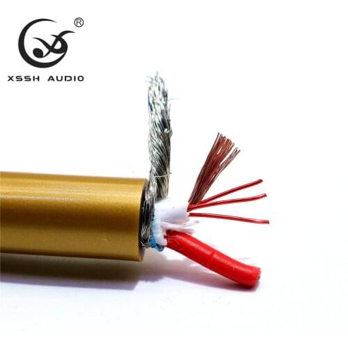 GOLDEN5-C OFC pure copper plated silver 10mm Audio Cable Line Wire Cord for RCA XLR plug