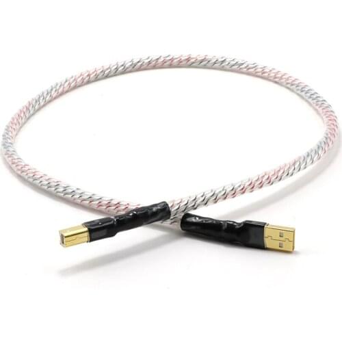 Hifi Top-rated Silver Plated + shield USB Cable High Quality Type A to Type B Hifi Data Cable