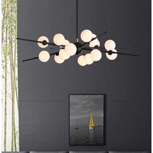 Art Personality Luxury Livingroom Glass Ball Led Pendant Lamp Creative Diningroom Bedroom Decoration Hanging Lights Luminaire