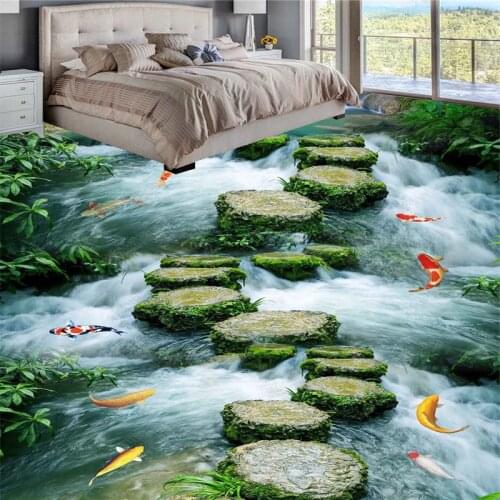 Stone path non-slip waterproof self-adhesive bedroom 3D floor tiles Custom home bathroom 3D wallpaper papel de parede Beibehang