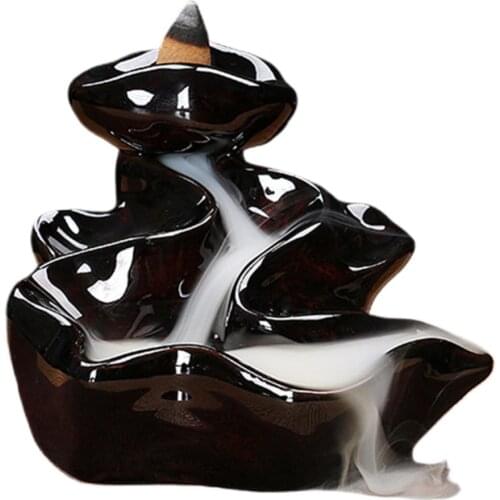 1pc Ceramic Censer Waterfall Backflow Incense Burners Holder Censer Diffuser Home Decor Office Ornament