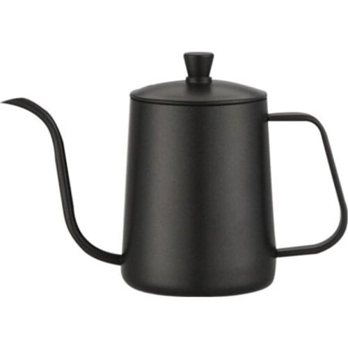 Stainless Steel Coffee Pot Coffee 600ml Moka Pot Long Mouth Coffee Kettle Hand Punch Pot for Drip Coffee Maker Lid Drip Teapot