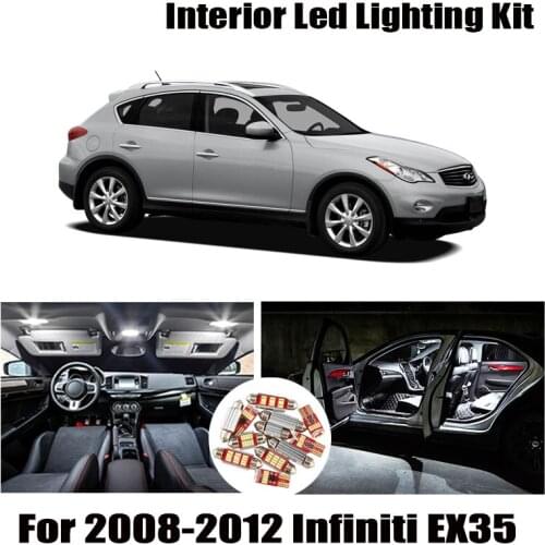 10pcs White Canbus LED Light Bulbs Interior Package Kit For Infiniti EX35 2008 2009 2010 2011 2012 Map Dome Trunk Cargo Lamp