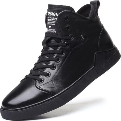 Men leather comfortable Martin boots, breathe freely cool tooling new leisure skateboard shoes large-sized SIZE43.44