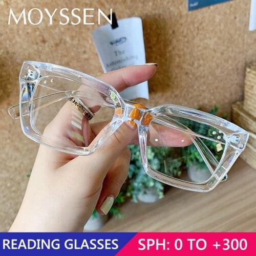 Men Vintage Big Square Frame Blue Light Blocking Reading Glasses Women Fashion Large Presbyopia Eyeglasses +1.0 +1.5 +2.0 +2.5