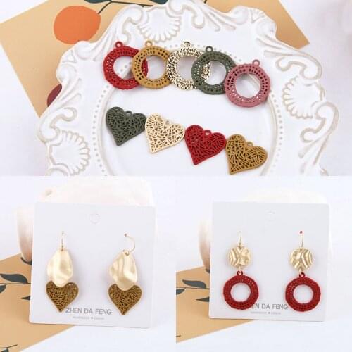 New style 30pcs/lot Rubber paint cartoon hearts/rounds shape alloy floating locket charms diy jewelry earring/garment accessory