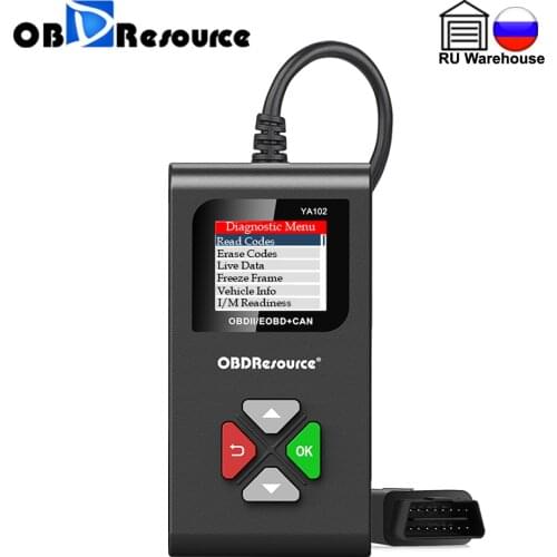 OBDResource YA102 OBD2 Code Reader 12V for Engine System Automotive Diagnostic Scan Tool Multi-Language Lifetime Free Upgrade
