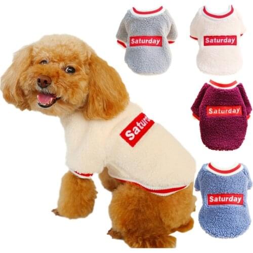 Pet Clothes Winter Warm Letter Printed Dog Shirt Sweatshirt Soft Pet Puppy Dog Pullover Clothing Suitable for Small Medium Dogs
