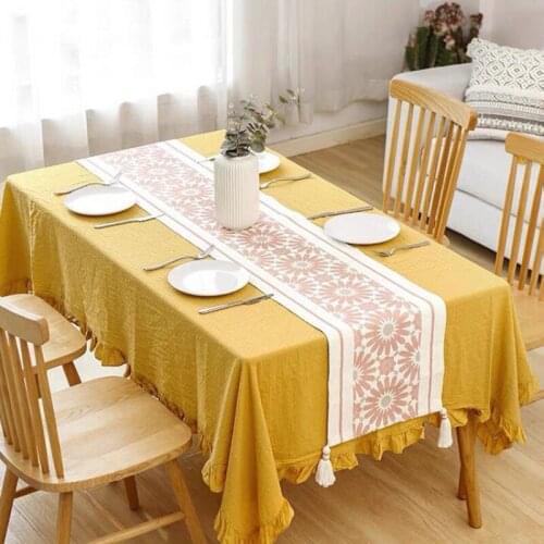Printed Light Luxury Table Runner Nordic Family Decoration Long Tablecloth Cotton Linen Environmental Protection Bed Runner