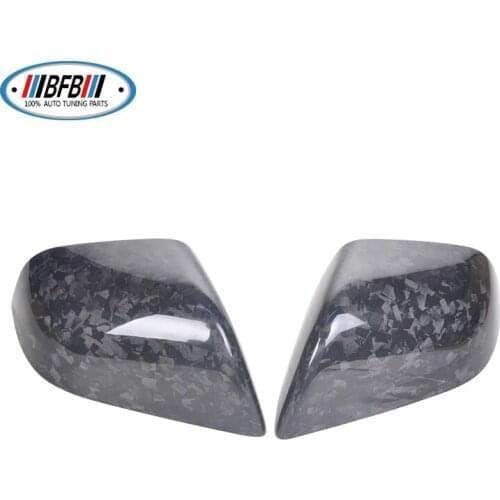 Forge Finishing Carbon Fiber mirror cover stick on Rear View Mirror cover 2018+ fit for Tesla Model 3