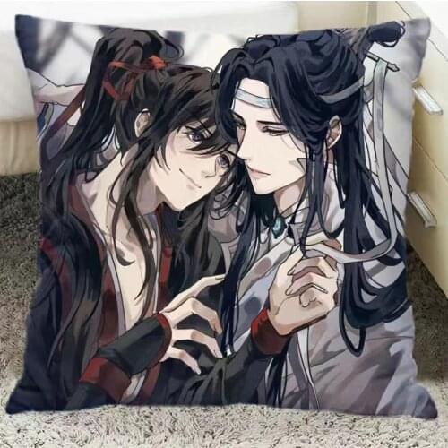 "mo Dao Zu Shi" Pillowcase Lan Zhan Sofa Cushion Cover Cojines Decor Para Sofa Home Pillow Cover Wei Wuxian Lan Wangji Comics
