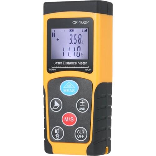 100m Portable Handheld Digital Laser Distance Meter Range Finder Area Volume tape Measure Data Storage Backlight
