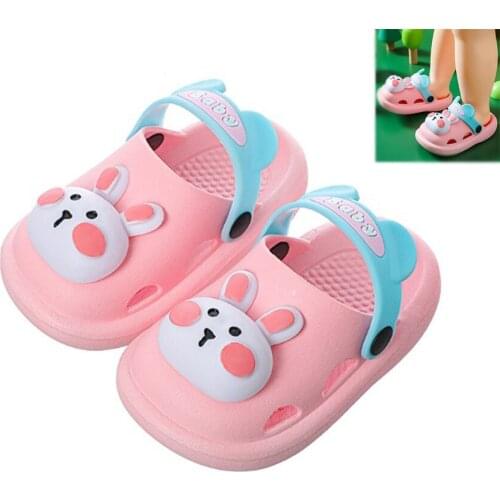 Children Cartoon Sandals and Summer Cute Cartoon Non-slip Boys and Girls Slippers for Garden and Beach Baotou Porous Shoes