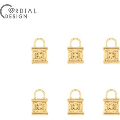 Cordial Design 200Pcs 7*11MM Jewelry Accessories/Earrings Connectors/Hand Made/Lock Shape/DIY Making/Earring Findings/Charms