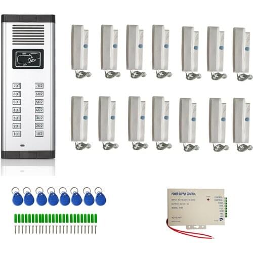 Vigtech Audio Building Intercom System Phone Handset With 2-wire For Apartment No-Visual Device 14 Buttons