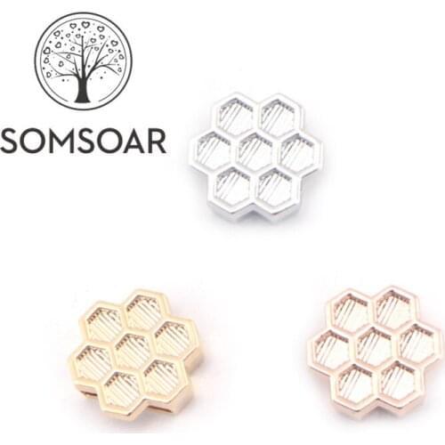 Somsoar Jewelry delicious Honeycomb Slide Charms fit 10mm Mesh Bracelet Leather Wrap Bracelet accessories Making 10pcs/lot
