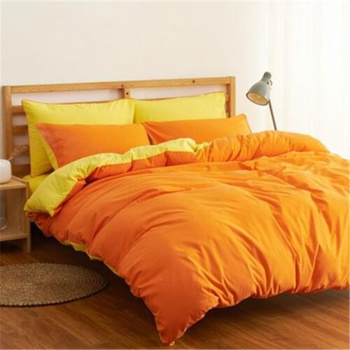 Modern and Simple Two-color Suture Polyester Bedding Set 4PCS, Duvet Cover / bed Sheets / Pillowcases