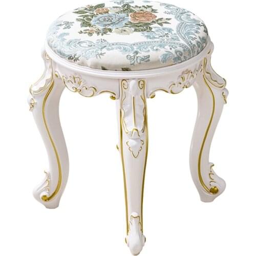European style cloth art dressing stool modern simple living room shoes changing pouf creative high quality plastic round seat