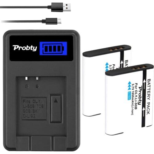 Li-90B Li90B Li-92B Battery For Olympus Tough TG-6 TG-5 TG-Tracker SH-1 SH-2 SP-100 IHS Tough TG-1 TG-2+LCD USB Charger