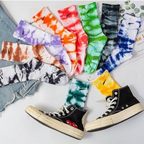 Japanese and Korean Rainbow Stripes Fashion Mens and Womens Stockings Harajuku Cute Warm Candy Color Popular Trendy Socks