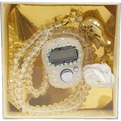 Kutlulu Crystal Tesbihli Gemstone Zikirmatik Translucent White