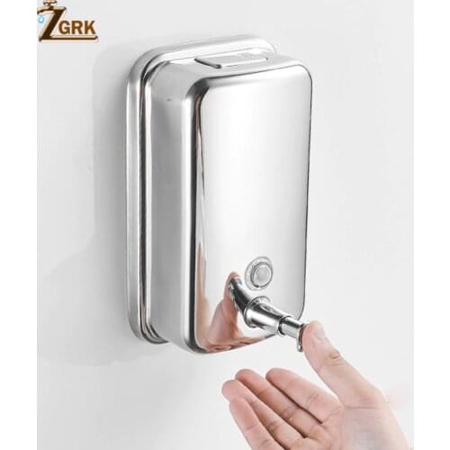 ZGRK Soap Dispenser Wall Mounted Stainless Steel Bathroom Shower Gel Shampoo Liquid Soap Dispenser 500ML/800ML/1000ML/1200ML