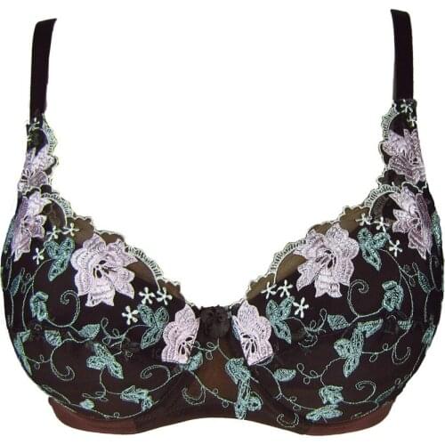 Lady Embroidery Bra Push Up Women Full Cup Underwire Bras For Women Underwear Back Closure Size34-42 B-C-D