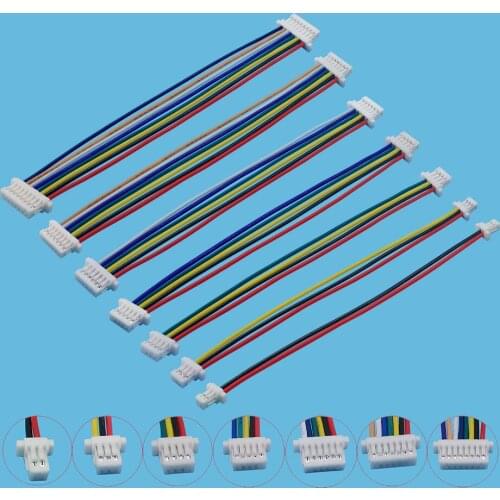 10Pcs SH1.0 Wire Connector 10cm 28AWG Electronic Double Connect Terminal Plug 2/3/4/5/6/7/8Pin