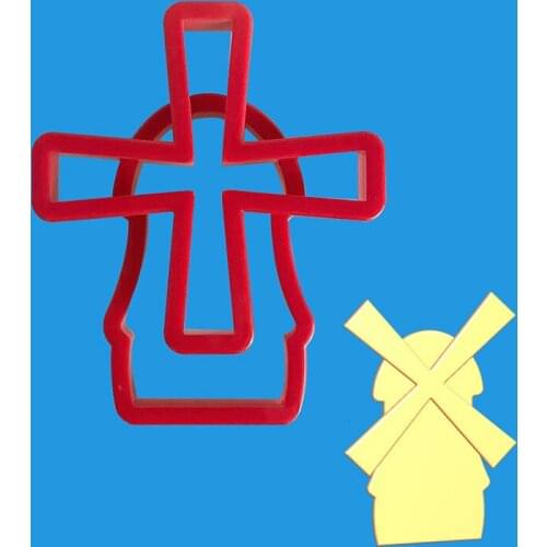 2 Pcs/set Windmill Fondant Cake Plastic Embossed Candy Biscuits Molds Cookie Mould DIY Decoration Baking Tools