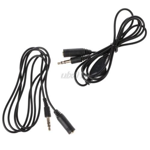 3.5mm Male To Female 3-Pole Jack Plug Stereo Audio Aux Extension 1m Cable Cord July1 Whosale&DropShip