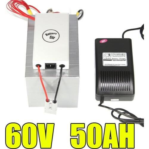 60V 50AH LifePO4 battery pack with App Bluetooth BMS 10A Charger and BMS Free EU Tax
