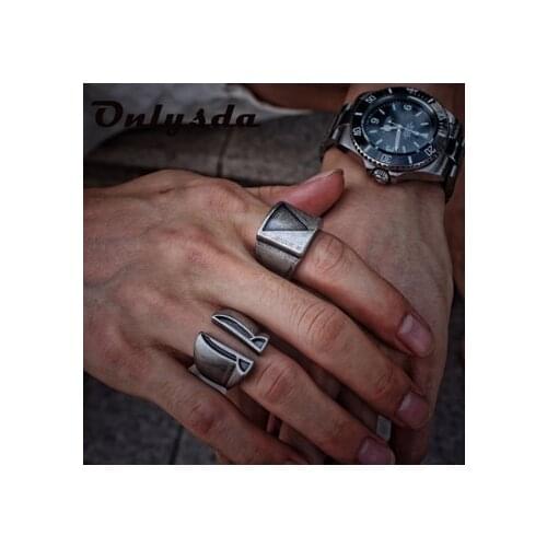 Freeshipping Stainless steel Mens Gothic Biker Punk Vintage Ring Spartan Mask Helmet Nordic Pagan Viking Rings Hollowen Gift