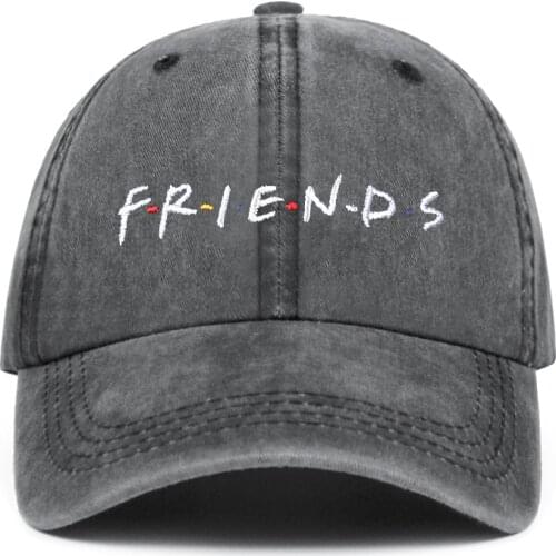 Fashion hip hop washed baseball cap FRIENDS embroidery wild hat adjustable men and women outdoor sun hats Trucker caps