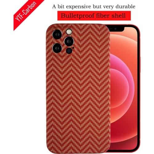 YTF-carbon Carbon fiber case For iphone 12 case Fine hole camera anti-fall cover iphone 12 mini 12 Pro Max shell
