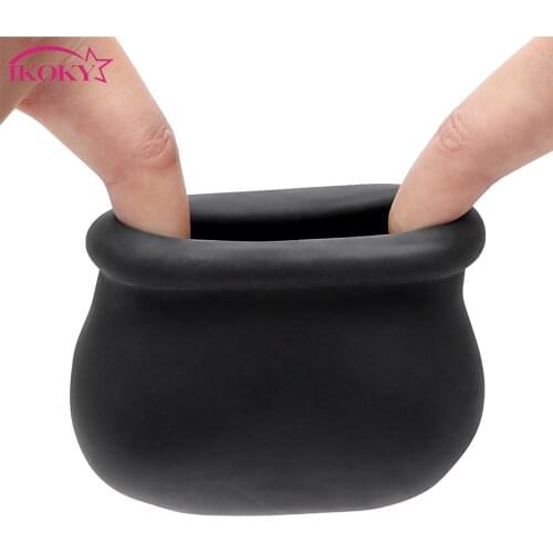 IKOKY Scrotum Stretcher Sex Toys For Men Scrotum Bondage Male Chastity Device Men Masturbation Scrotal Sleeve