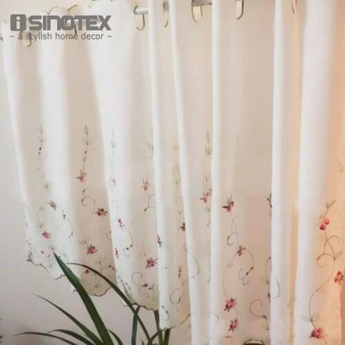 ISINOTEX Kitchen Curtain Pink Purple Three-Dimensional Embroidery Rose Coffee Finished Translucidus Decor Multi-size 1 PCS/Lot