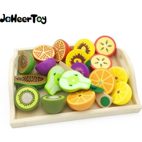 JaheerToy Baby Toy for Children Kitchen Toys Set Montessori Educational Parent-child Interaction cut Vegetables and Fruits