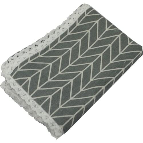 Printed Plaid Linen Cotton Tablecloth With Lace Home Kitchen Tischdecke Decor Table Cover Tea Table Cloth DIY House Sofa Cloth