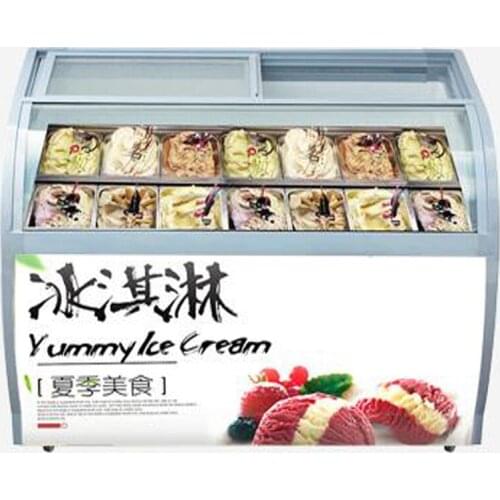 Popsicle Showcase Commercial Ice Porridge Cabinet Cold Drink Shops Ice Cream Display Cabinet 200W
