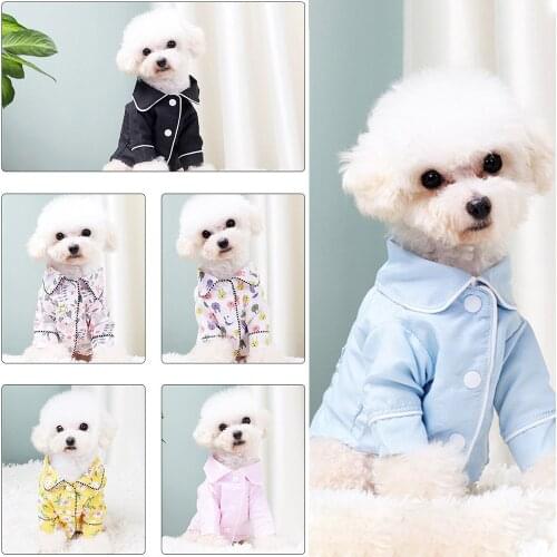 Miflame 2021 Fashion Dogs Sleepwear Casual Pet Pajamas For Small Dogs Clothes Chihuahua Schnauzer Lovely Puppy Shirts Comfort