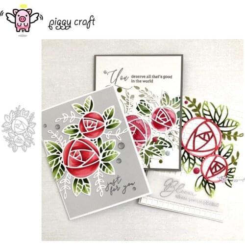 Piggy Craft metal cutting dies cut die mold Flower leaf decoration Scrapbook paper craft knife mould blade punch stencils dies