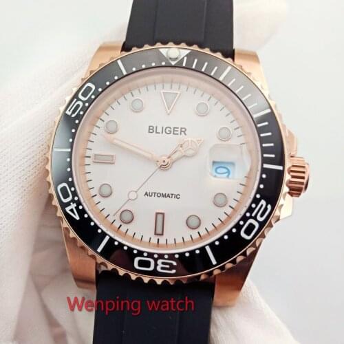 41mm WHITE / BROWN / BLACK Sterile Dial Sapphire Glass Luminous Marks Luxury Brand Automatic Movement mens Watch W2884